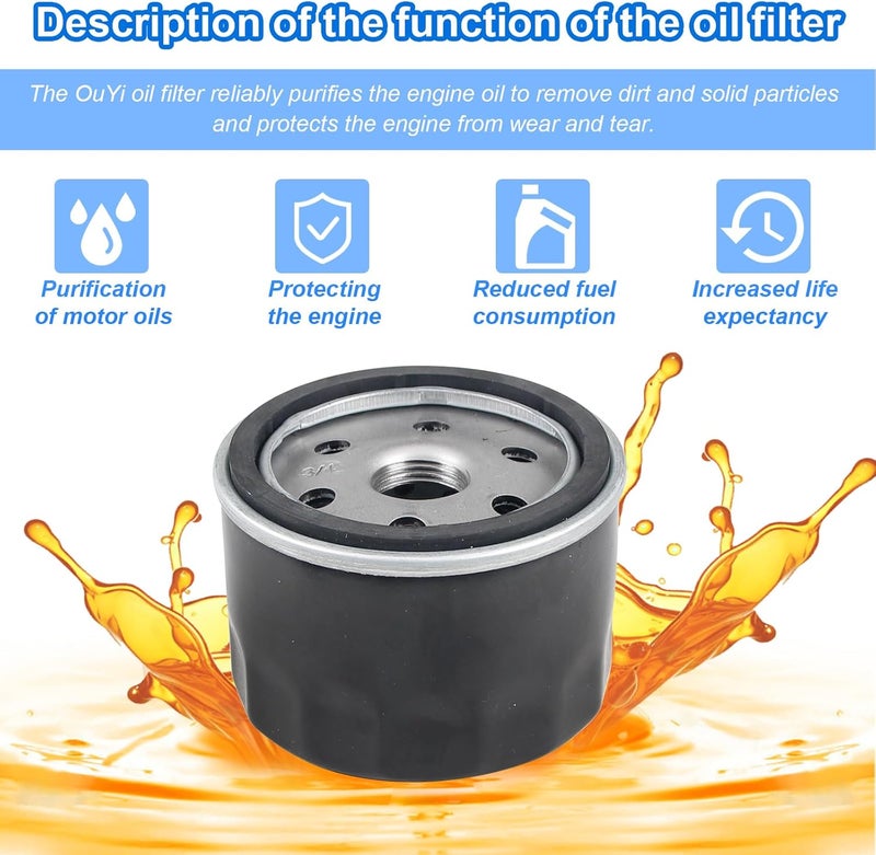 Grngven 492932S Oil Filter 696854 Oil Filter for Lawn Mower, 696854 492932 795890 695396 492932B 492056 842921 Filter Compatible with Kawasaki Kohler Lawn Mower 5076 492056 - Image 5